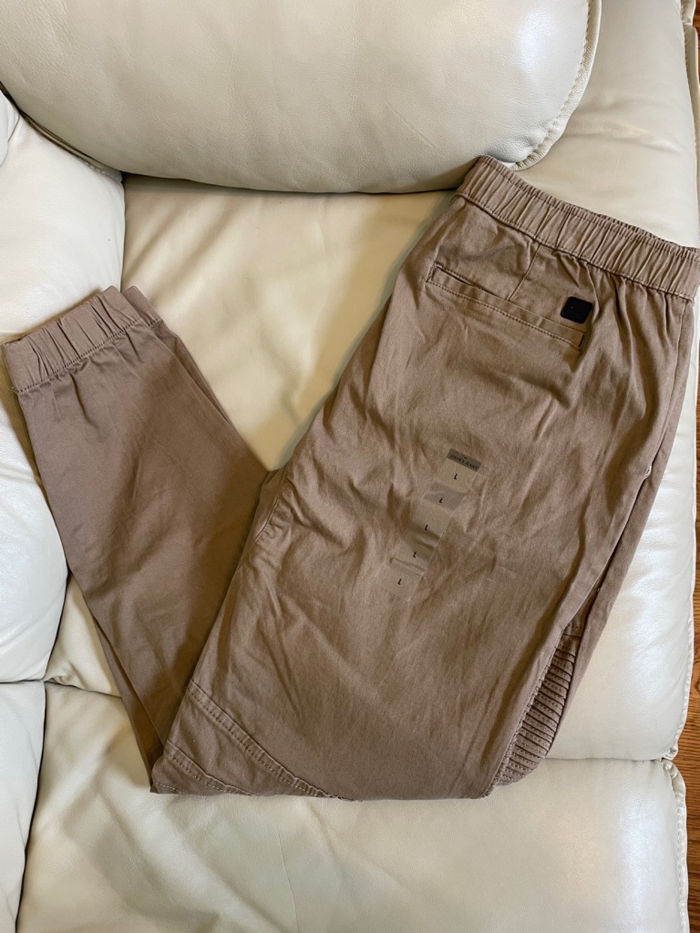 Men's Casual Elastic-Waist Brown Jogger Pants
